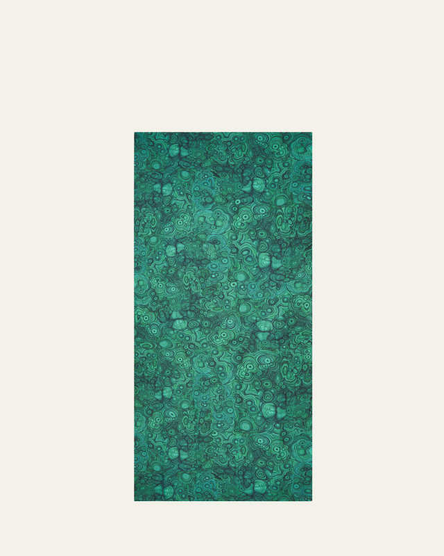 Malachite Linen Tablecloth, 65" x 98"